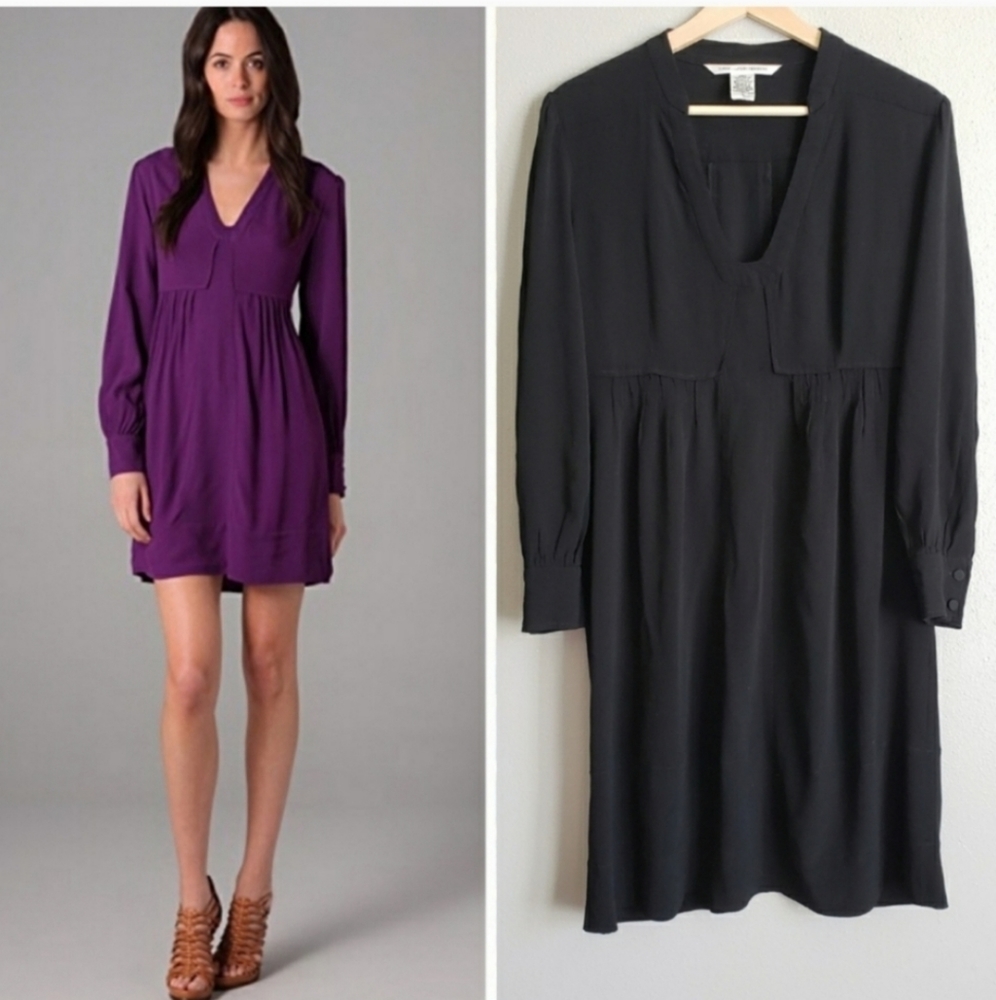 Diane Von Furstenberg V-Neck Black Dress